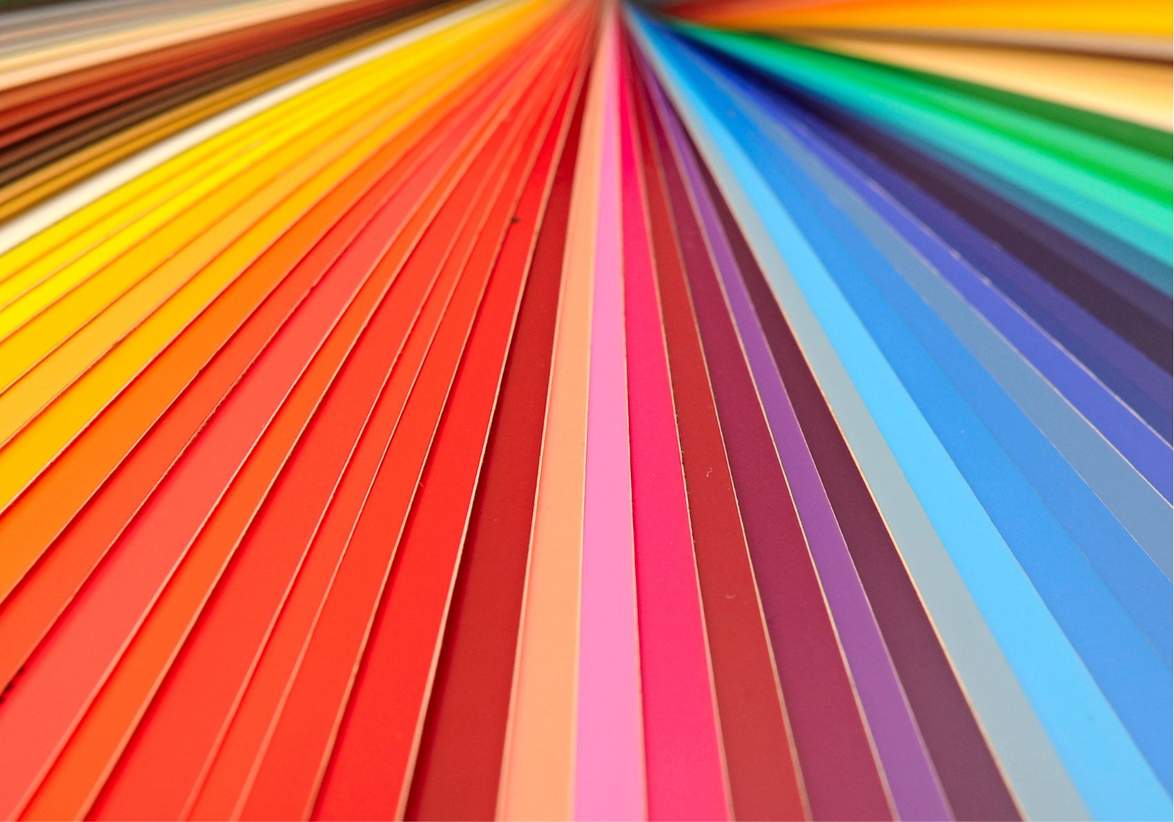 Psychology of Color: Rainbow array of colored paper